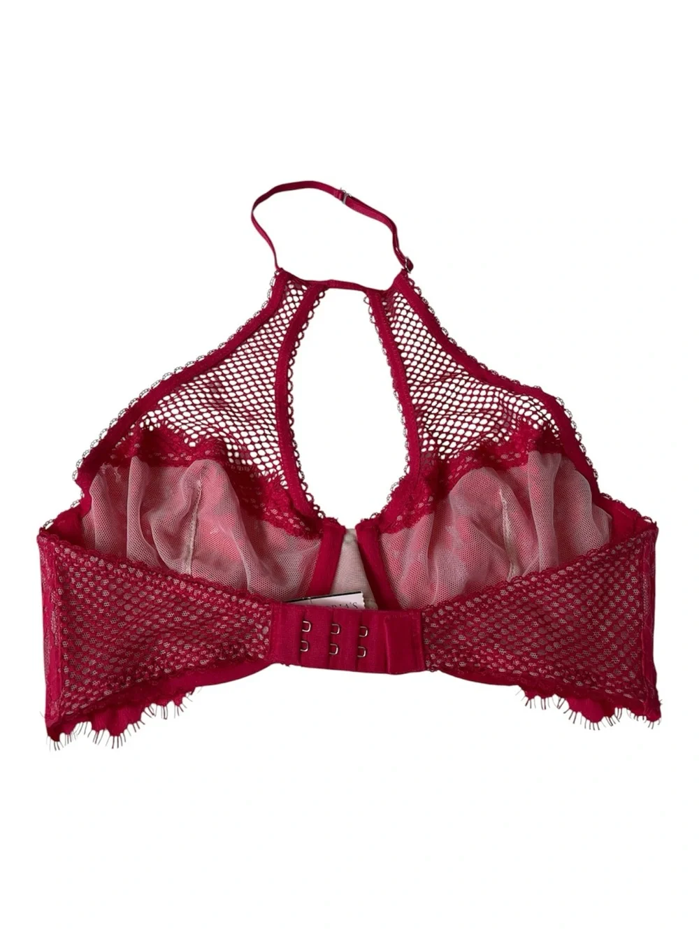 Victoria’s Secret Dream Angels Unlined Demi Halter Bra | Red Lace | 32D | NWT